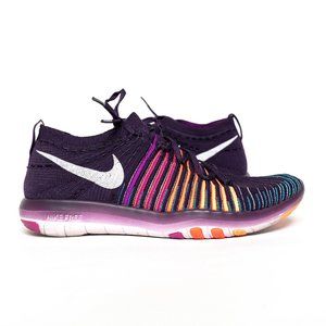 Nike Women Free Transform Flyknit Purple trainers running shoes size 7